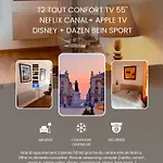 T2 Confort Tv 55' Avec Canal Series Netflix Dazen Bein Sport Apple Tv Ocs Paramount Prime Video *